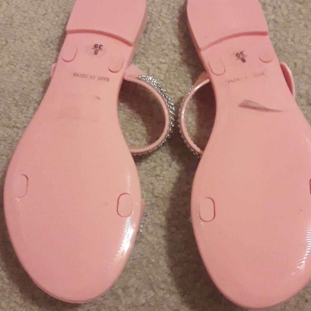 Pink Plastic Rhinestone Sandals - Picture 5 of 5